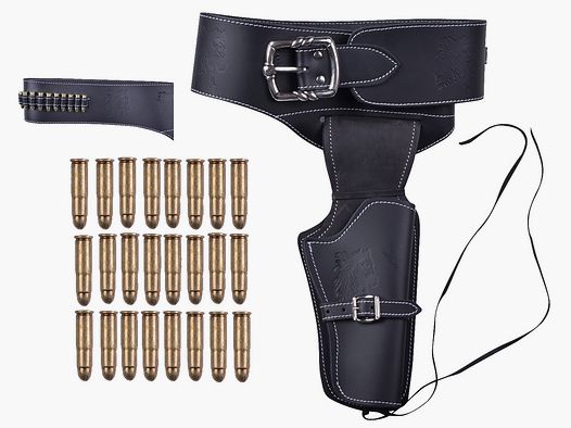 Cintura revolver con 24 proiettili decorativi