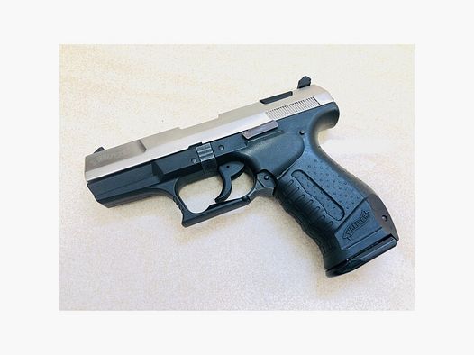 ••• Walther P99 Schreckschusspistole Bicolor / Nickel-Schlitten •••