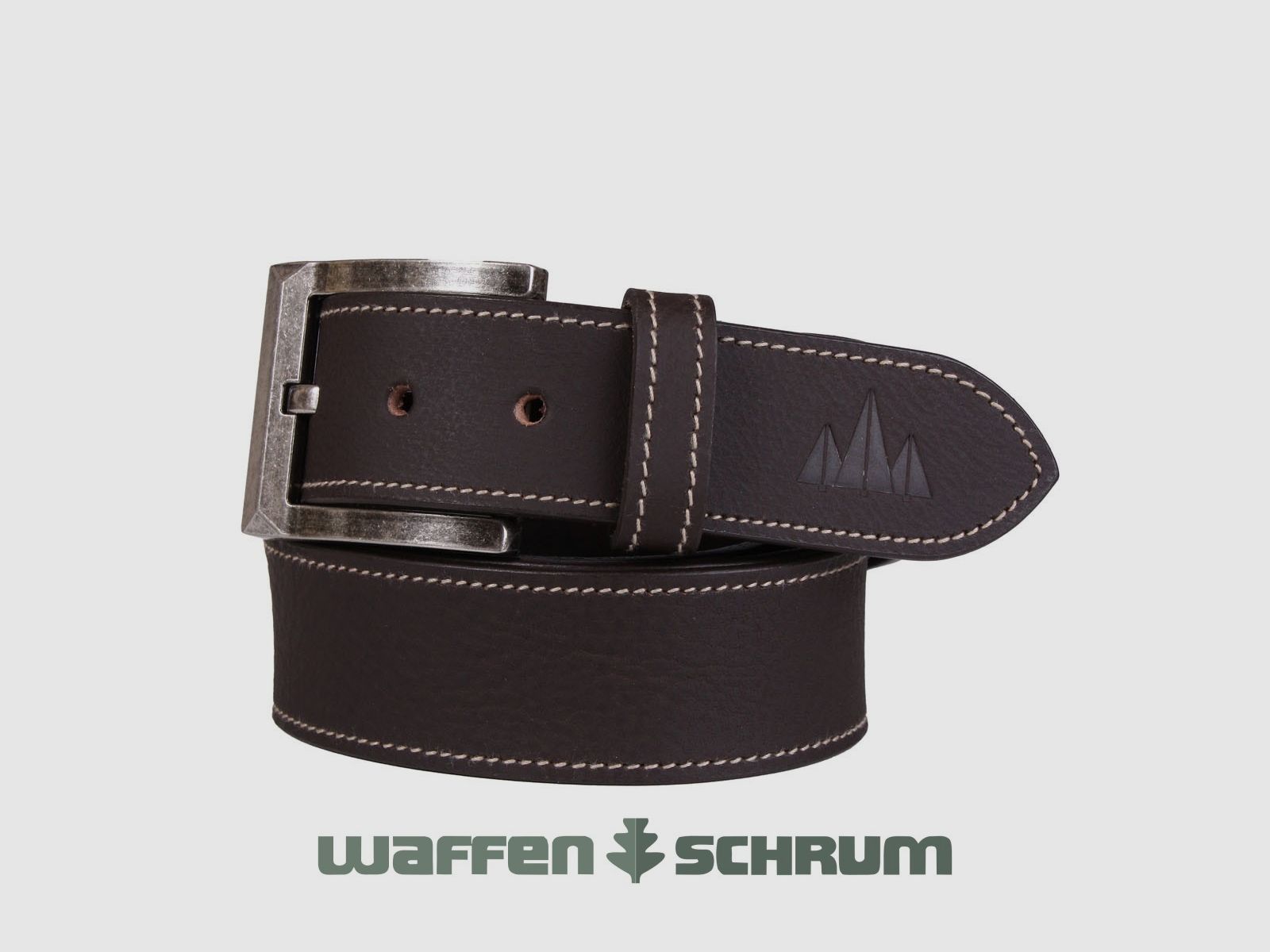 Foresta Gürtel Büffelleder mit Steppnaht Braun