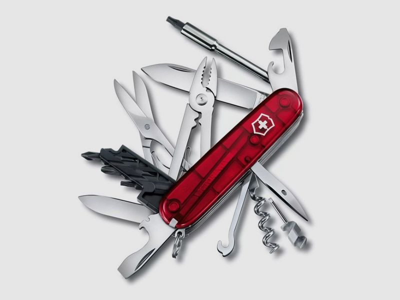 Multitools Victorinox Schweizer Taschemesser Cyber Tool M LĂ¤nge 9,1 cm rot 32  Funktionen (P18)