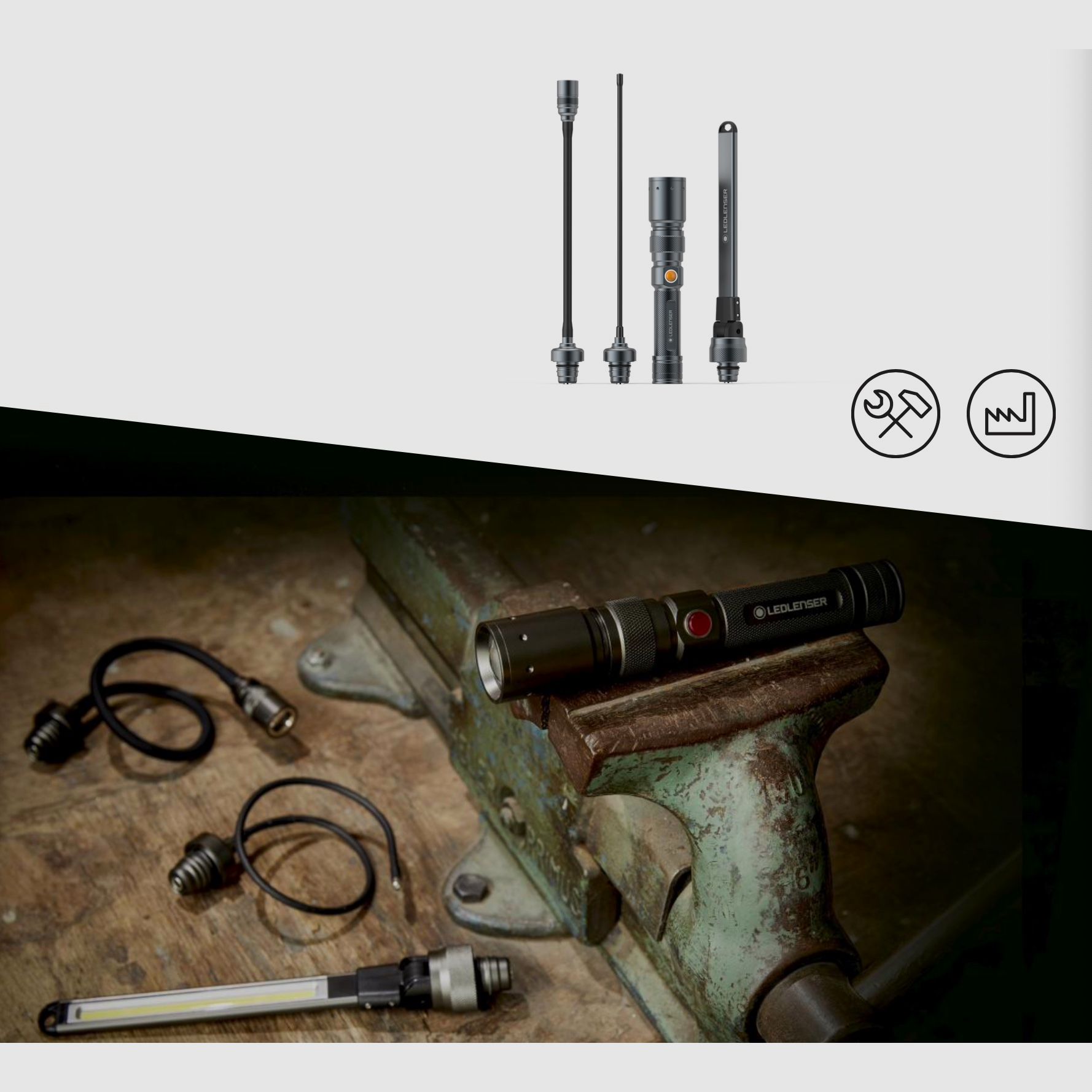 Ledlenser 202136 Workers Friend Taschenlampe flex Montagelampe Inspektionslampe