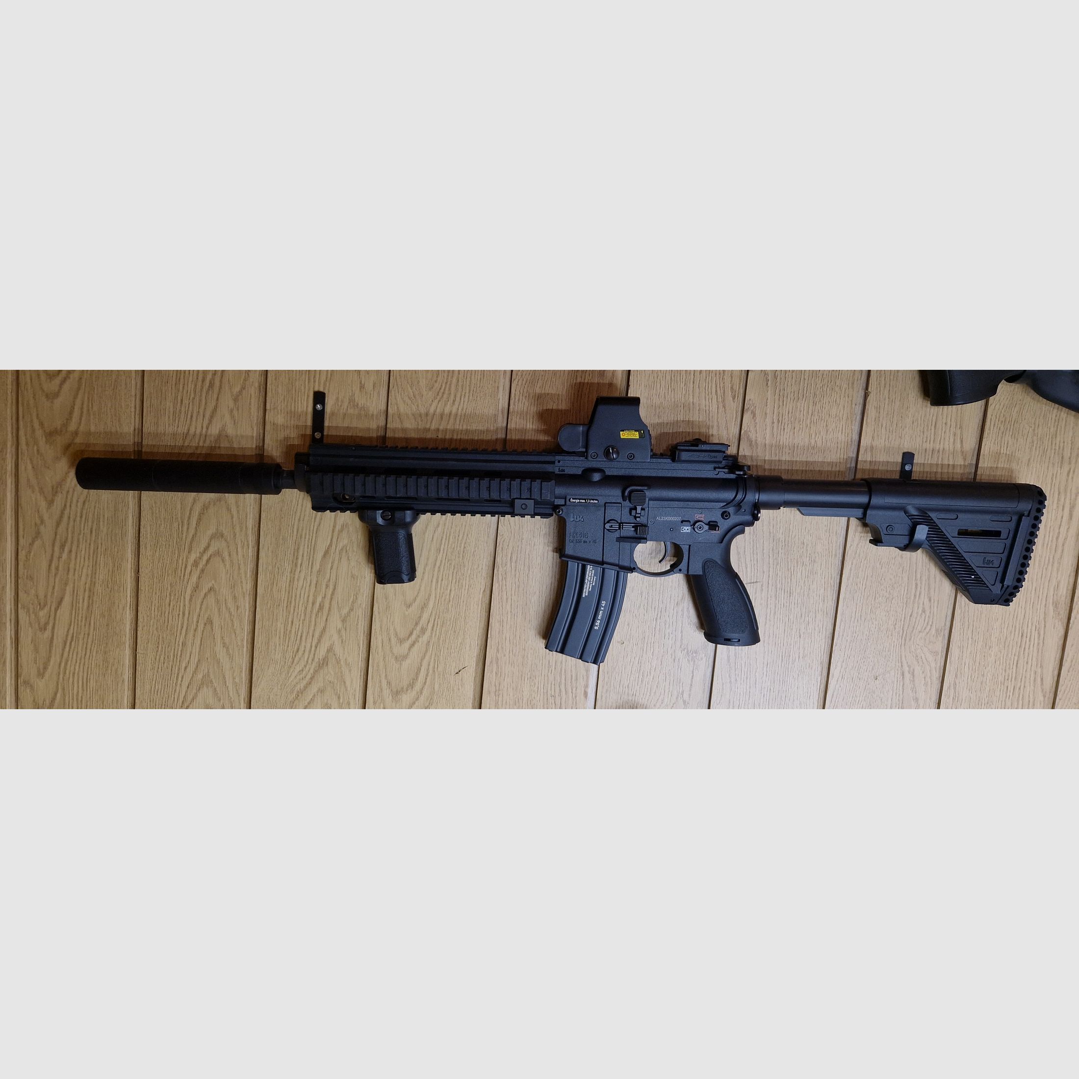 HK416A5 Sportsline + silenziatore + mirino a punto in super stato 6mm AEG