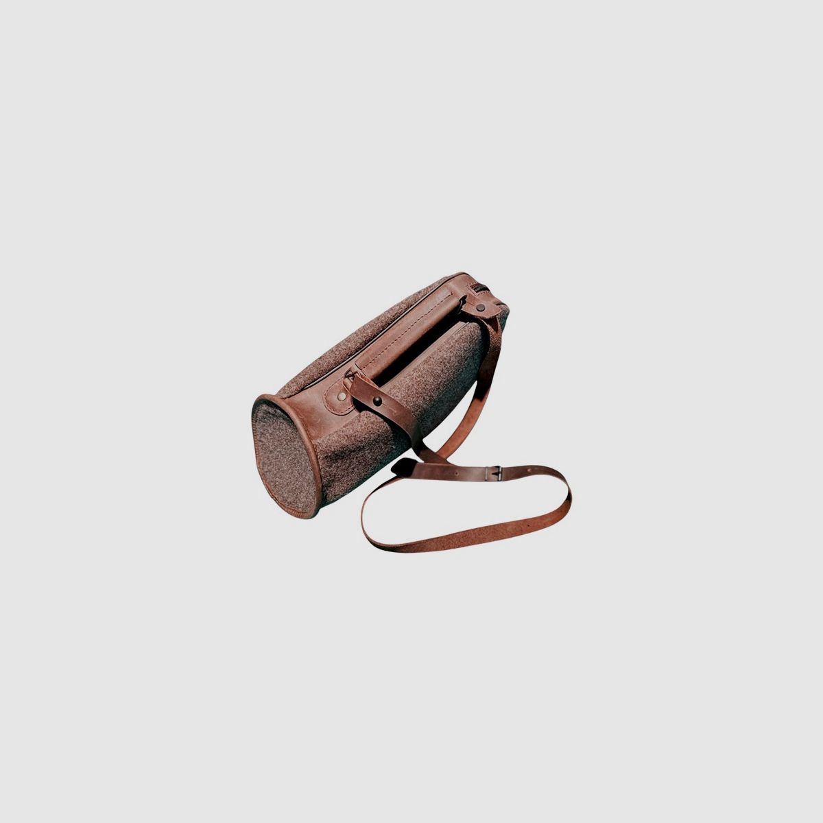 Jagdhorntasche aus Wollfilz mit Leder