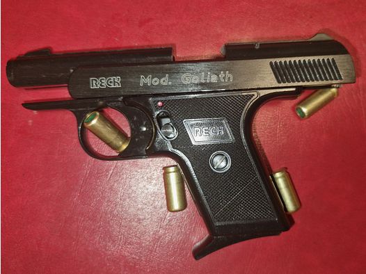 RECK MOD. GOLIATH/ senza accessori / cal. 9mm P.A.K. / PTB 763 / PISTOLA A GAS SCHRECKSCHUSS SILVESTER DIFESA PERSONALE COLLEZIONE / ------>! LEGGI LA DESCRIZIONE ! <------