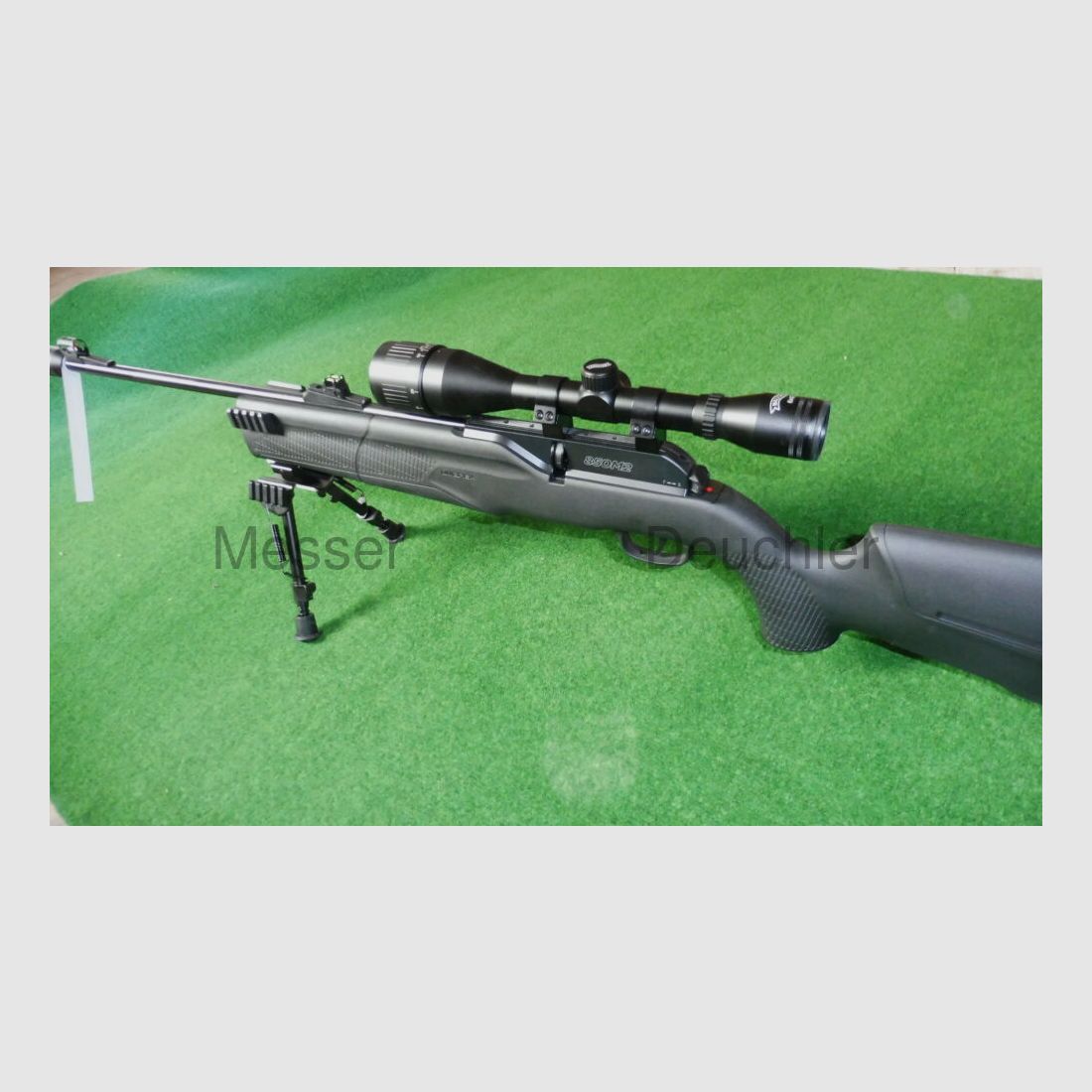 Umarex CO2 air rifle mounted with ZFR 6x42 silencer bipod 850 m2 kit