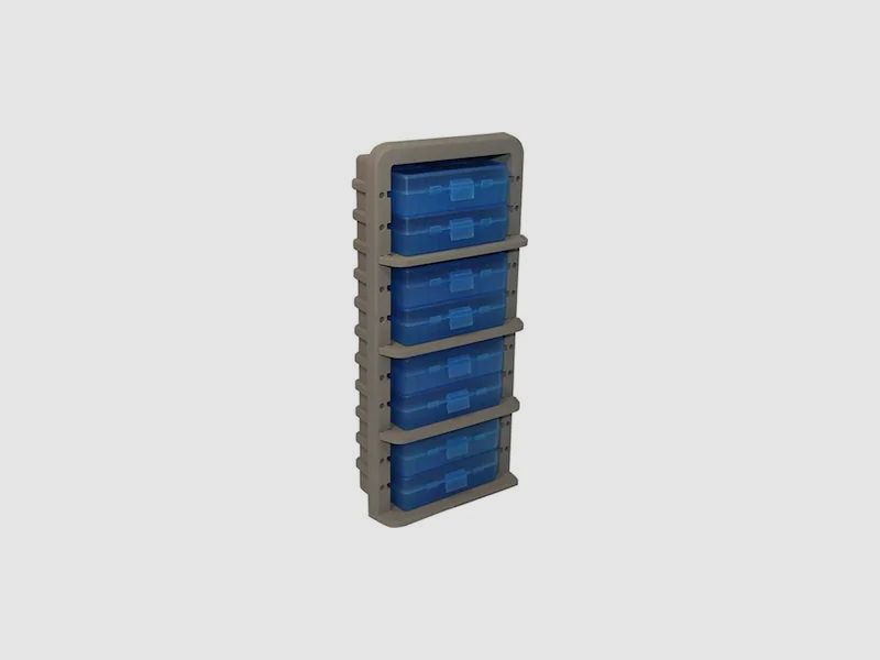 MTM Patronenboxenregal AR9M Ammo Rack blau klar/dark earth 9mm/.380 Auto