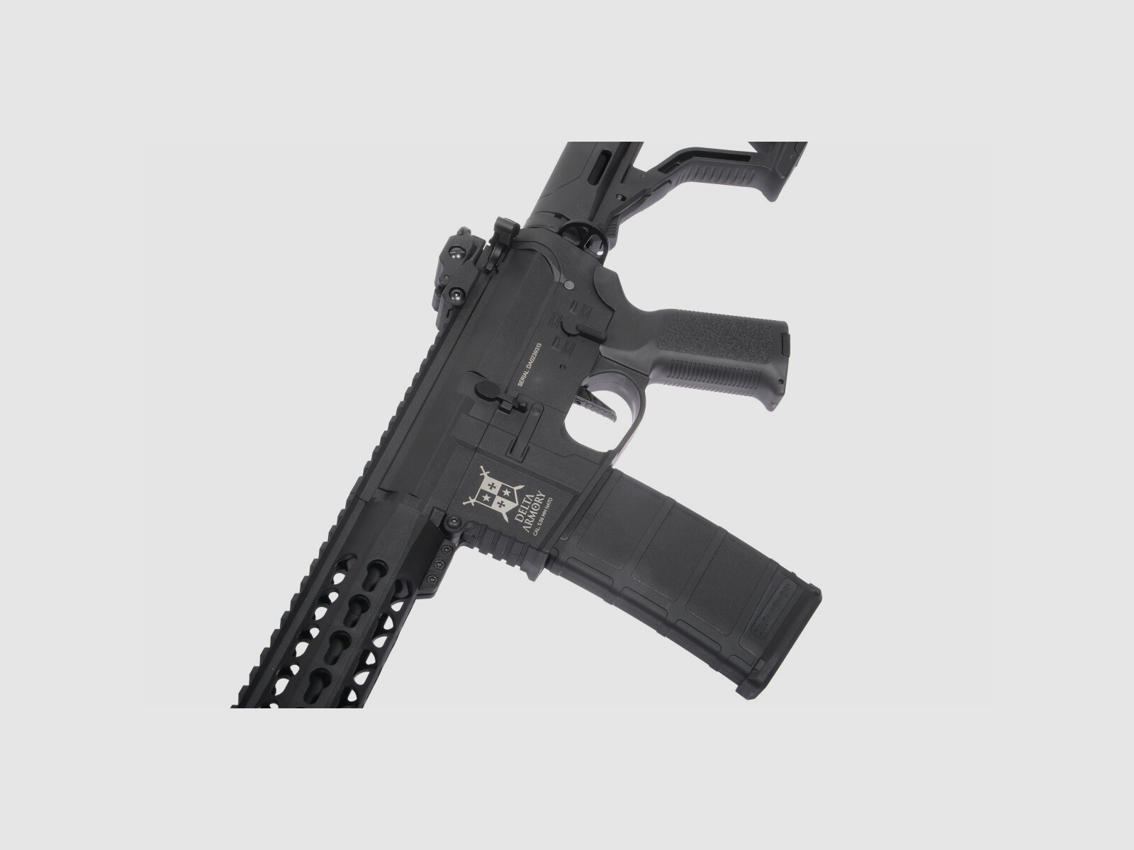 AR15 KeyMod 10 pollici PREDATOR CHARLIE EAGLE ETU Nero S-AEG Fucile Airsoft Libero da 18 Anni | Delta Armory