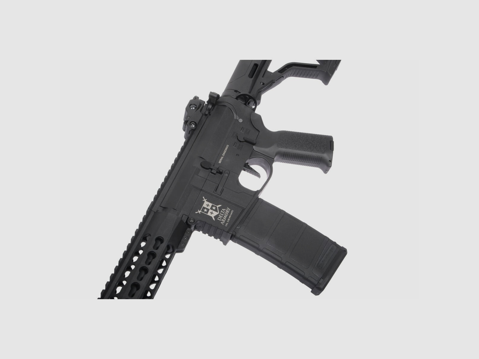 AR15 KeyMod 10 Zoll PREDATOR CHARLIE EAGLE ETU Schwarz S-AEG Softair Gewehr Frei ab 18 Jahren | Delta Armory