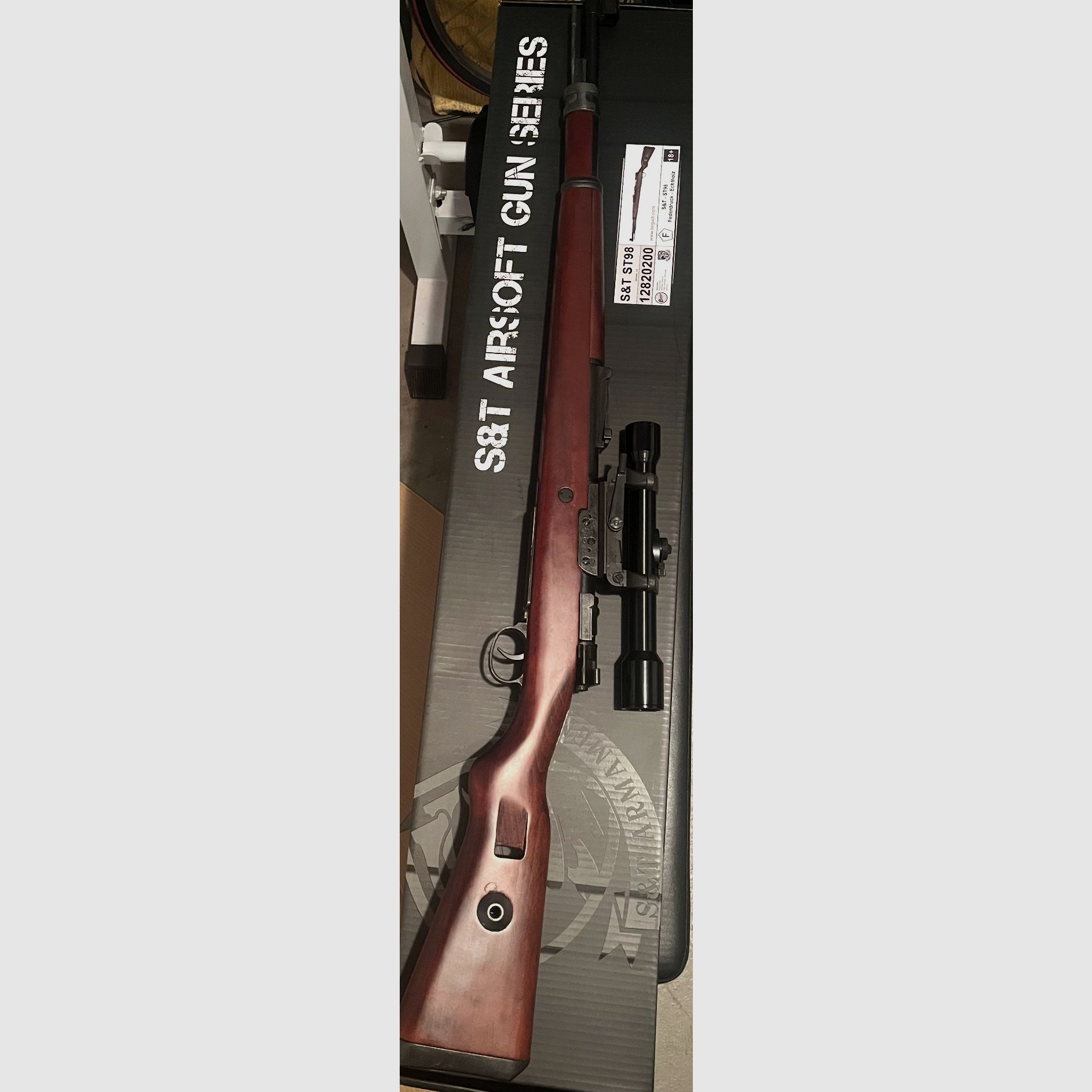 Fucile a molla Begadi S&T ST 98, calibro 6mm. Versione di aggiornamento CNC