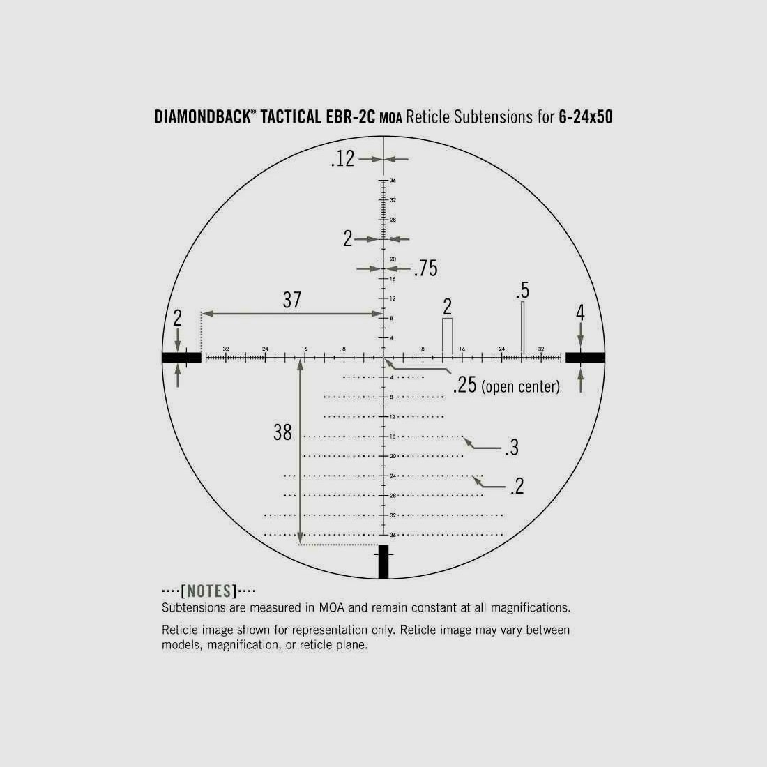 VORTEX DIAMONDBACK TACTICAL 6-24×50 EBR-2C MOA FFP, image 3 sur 3