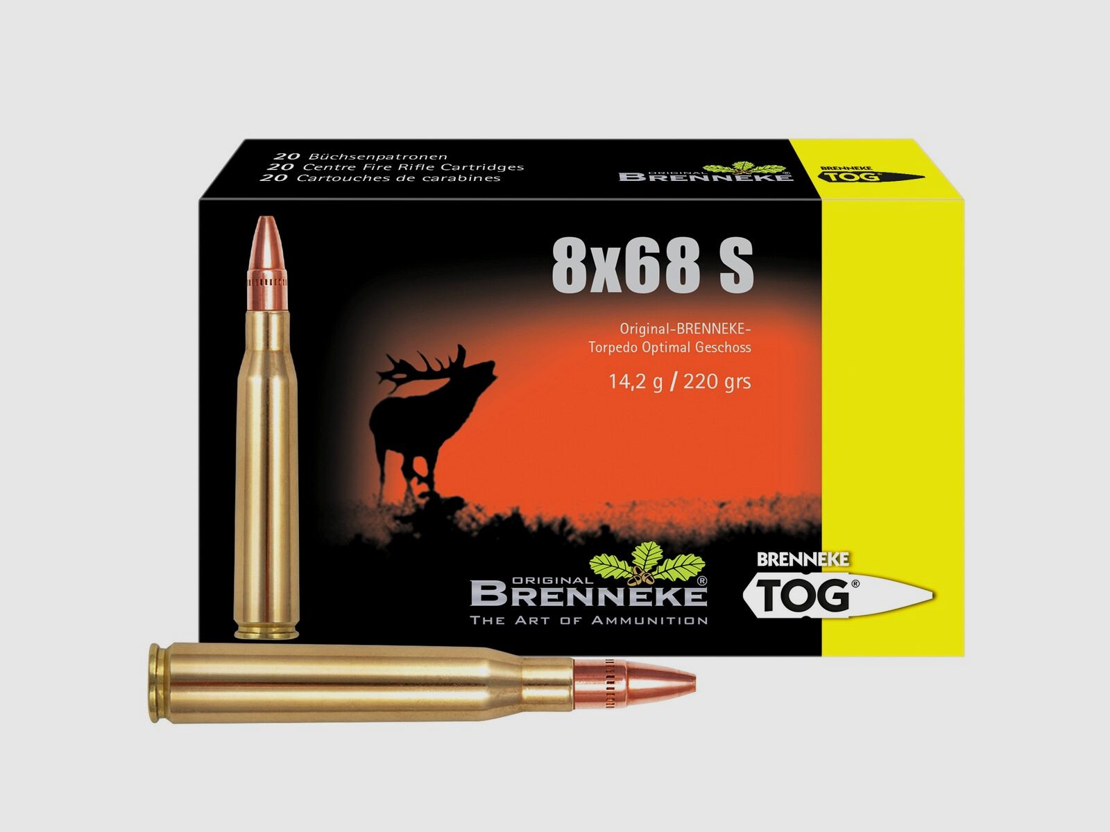Brenneke 8x68S TOG 14,2g/220grs. – 20 Stk.