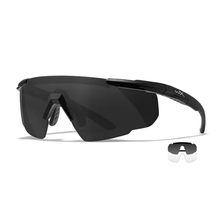 Wiley X Saber Advanced 317 Schutzbrille, smoke / clear, mattschwarzer Rahmen