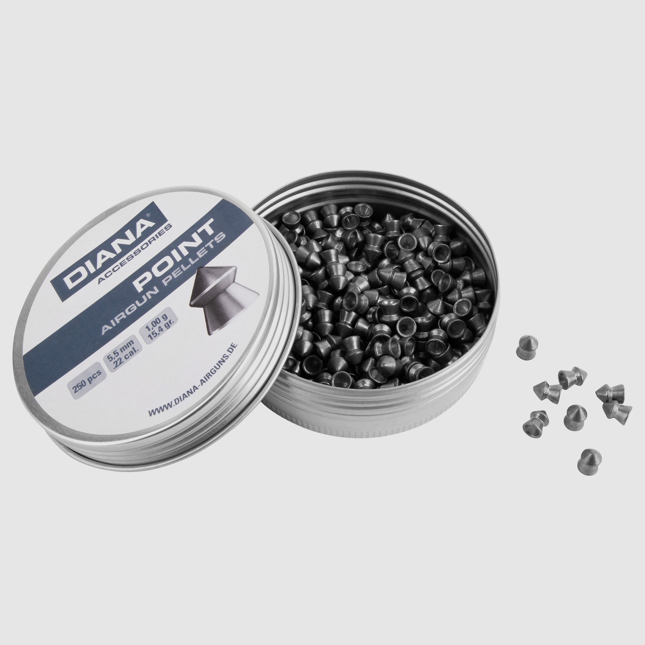 DIANA Spitzkopf Diabolos lisos 5,5mm 250 piezas