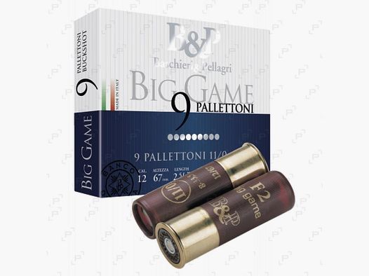 Buckshot Patronen BASCHIERI & PELLAGRI KAL 12/67 - BIG GAME 9 PALLETTONI