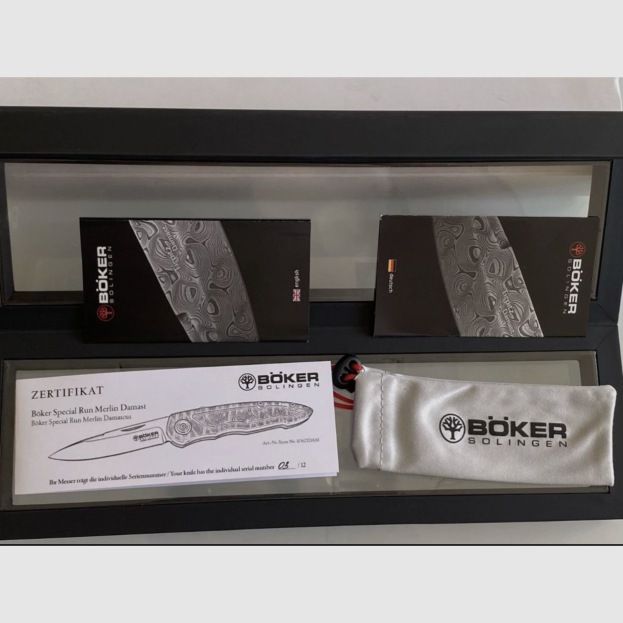 Böker Messer Special Run Merlin Damast 03/12 Solingen