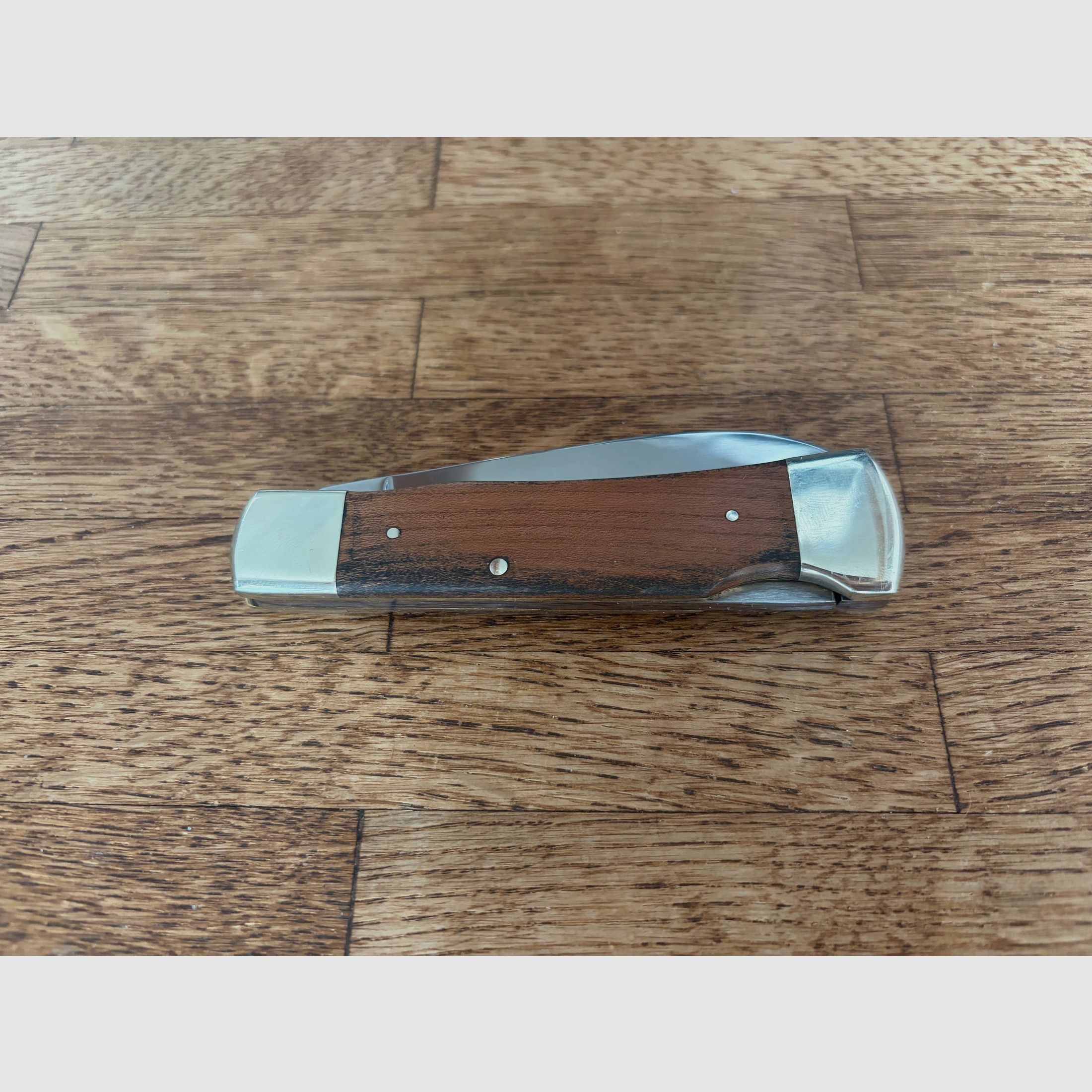Cuchillo de bolsillo Hartkopf de madera de serpiente – Cuchillo de caballero de Solingen con herrajes de níquel plateado