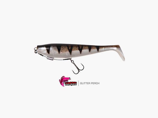 FOX RAGE – ULTRA UV ZANDER PRO SHADS | LOADED SOFTBAITS | 18cm 7″ 53g | Glitter Perch