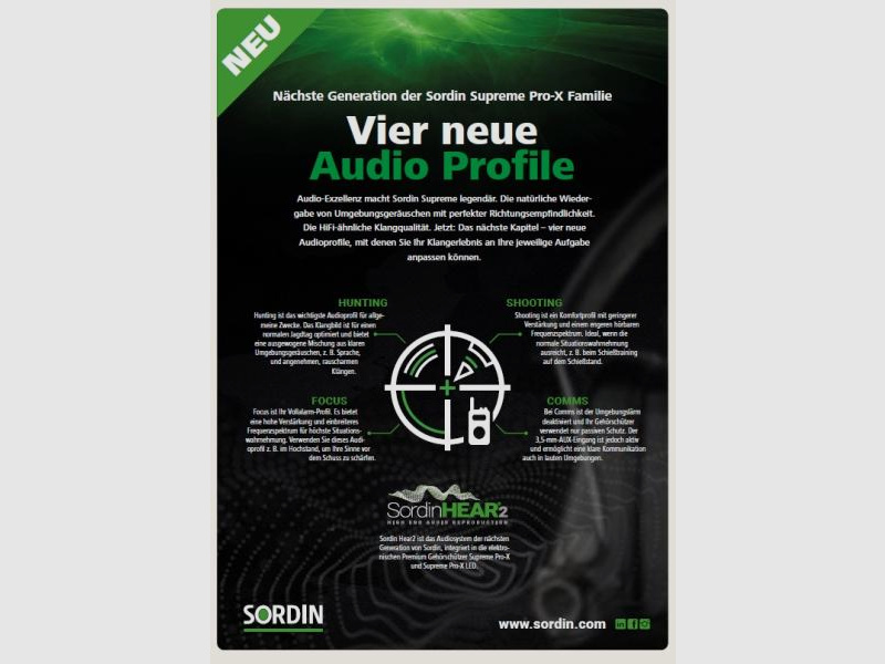 SORDIN Gehörschutz Supreme Pro X - grün/camo 25dB - aktiv und flach