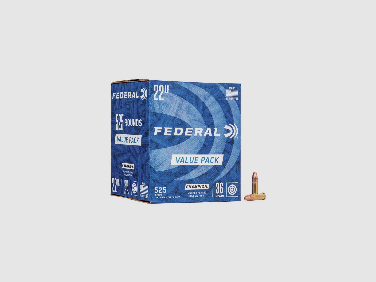 FEDERAL 22 LR 36 GRS / 2,33 G CHAMPION HP 525 STK, Bild 1 von 6
