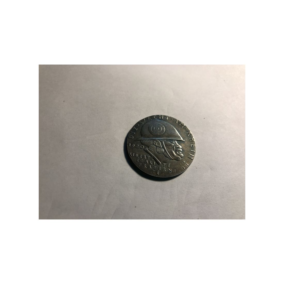 Münze/Medaille  Die Schwarze Schande/Die Wacht am Rhein, silberfarben