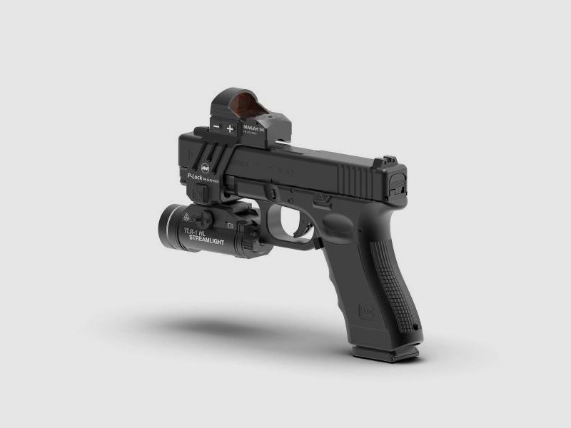 MAK Montage f. Leuchtpunktvisier P-Lock für GLOCK 17/19 Gen3&4 und baugleiche