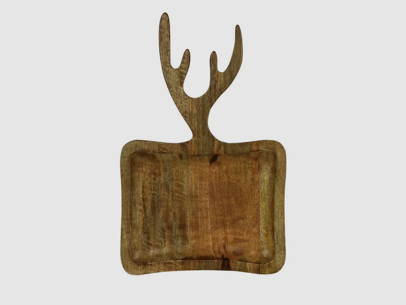 Lovergreen Kunst des Tisches Motiv Flach- / Schneidebrett Holz Hirschgeweih Mangoholz