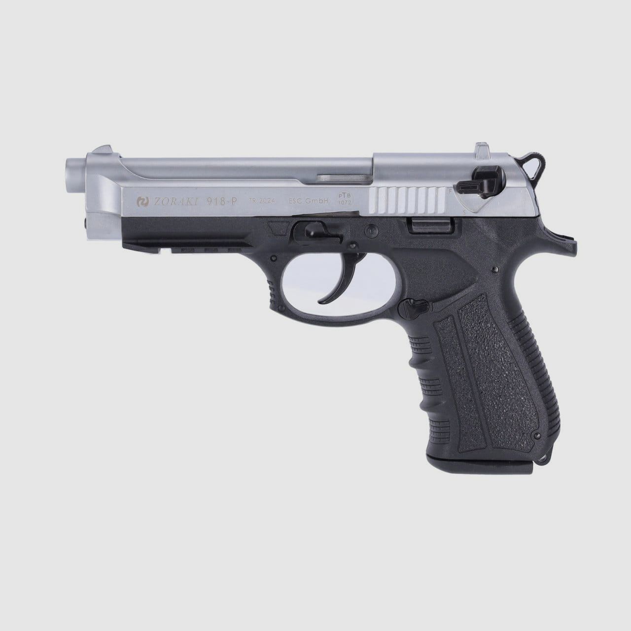 Zoraki 918 blank pistol 9 mm P.A.K. matte chrome