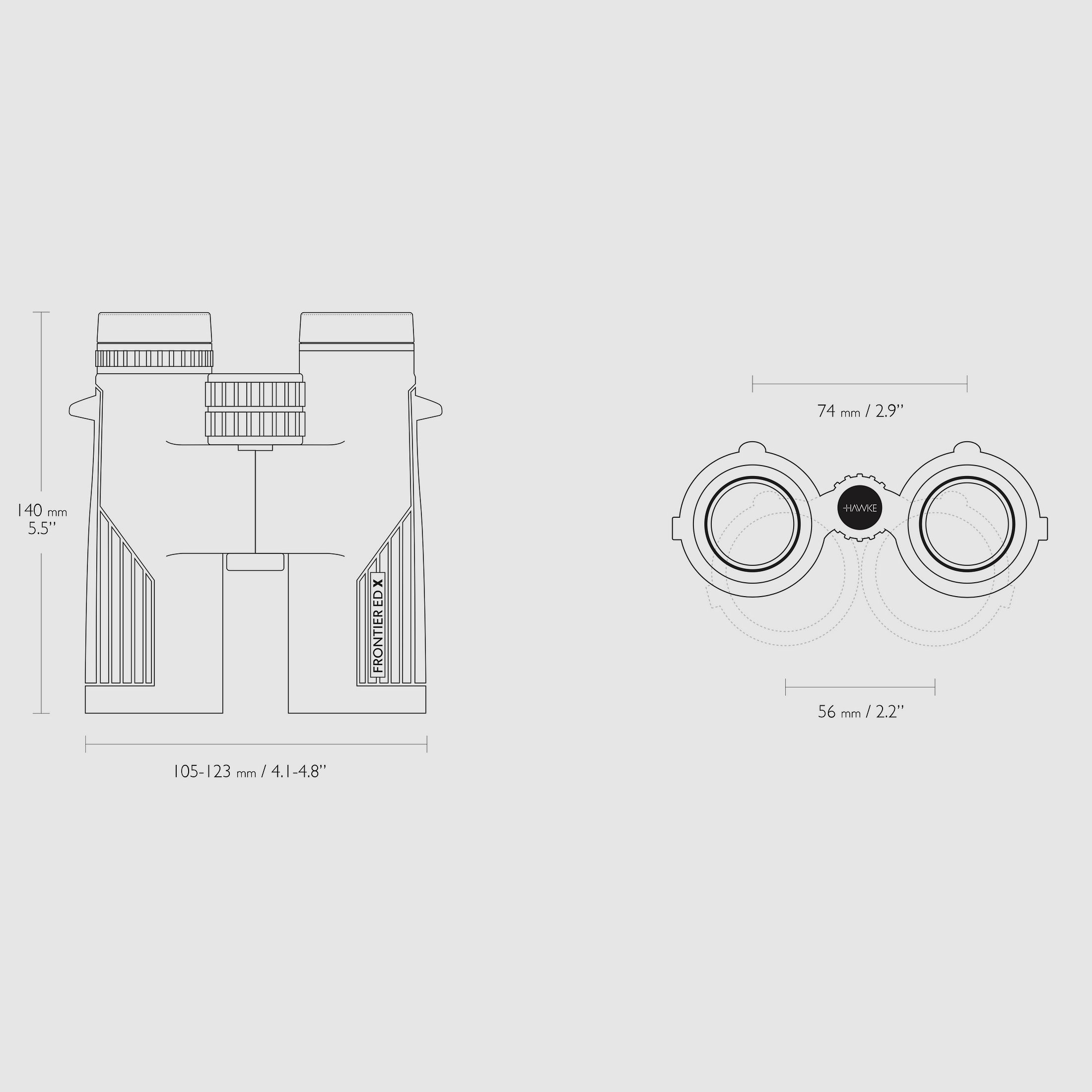 HAWKE 38011 Frontier HD X 8x42 Fernglas mit Riemen und Tragetasche Birdwatcher