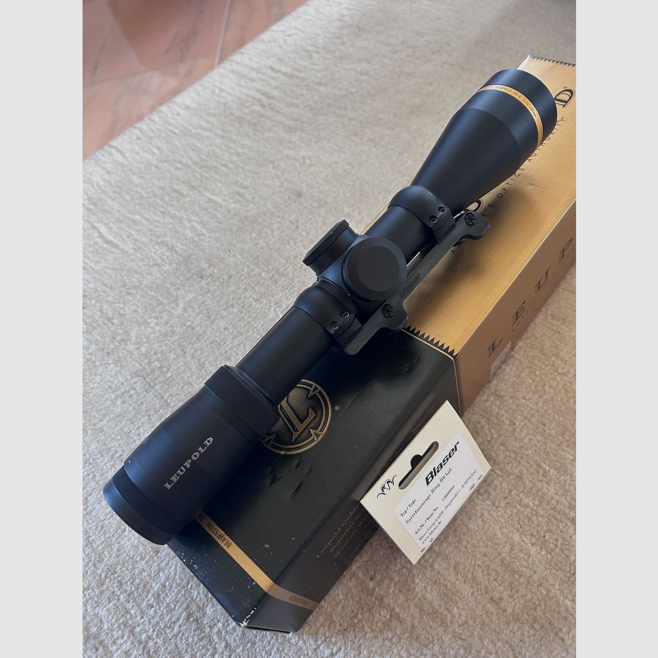 Leupold VX6 2-12x42mm Iluminado Alemán #4 Punto incluyendo BLASER Sattermontage