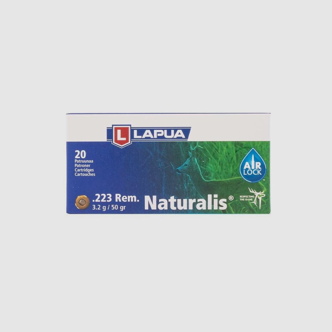 Lapua Naturalis 3.2g / 50gr 20 shots .223Rem