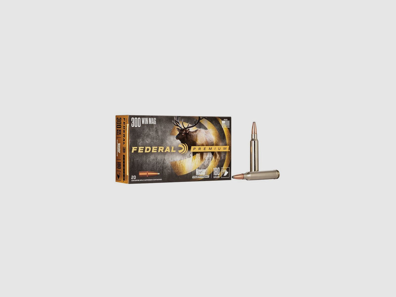 Büchsenmunition FEDERAL Nosler Partition – 300 Win. Mag. – 180 grains