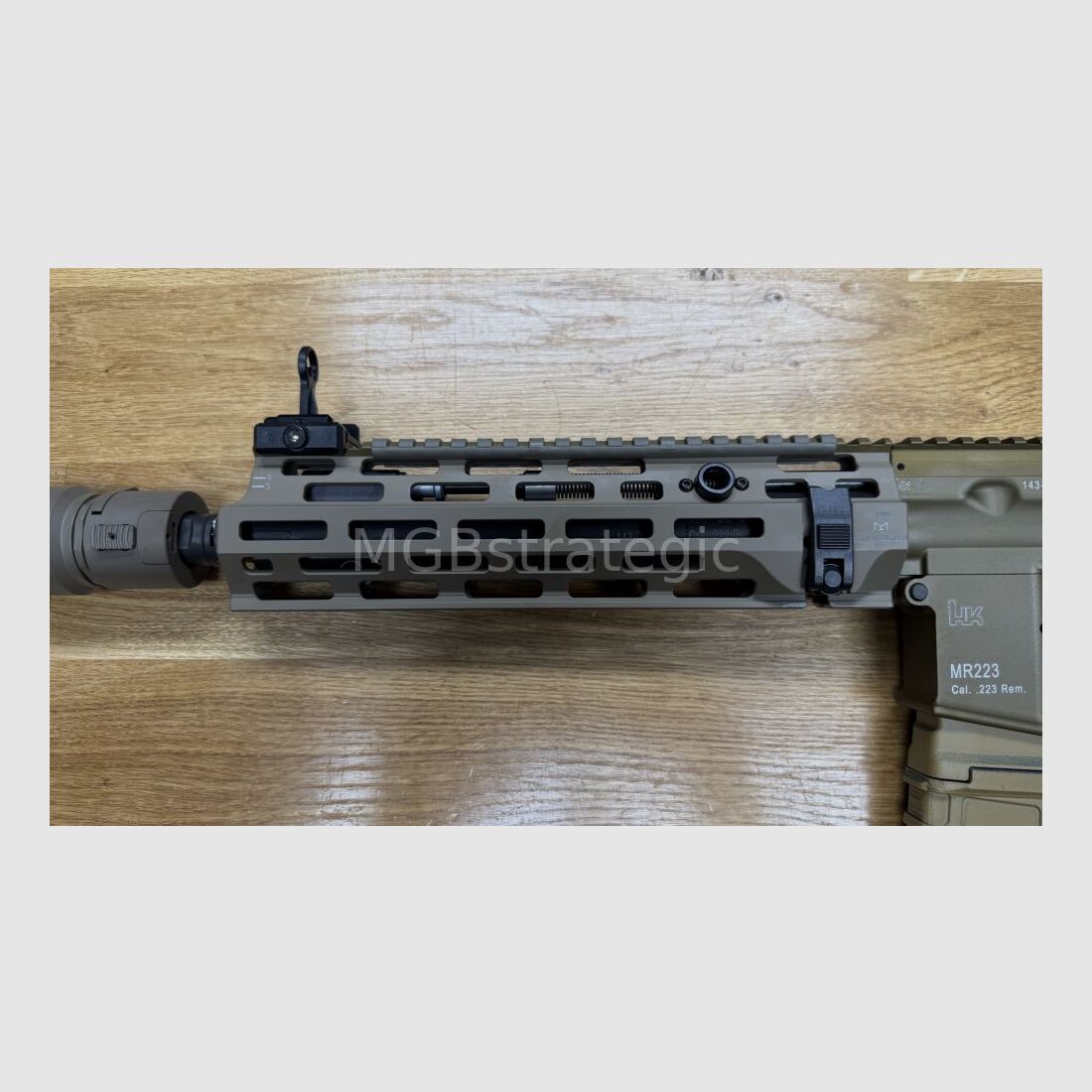Heckler & Koch MR223 A3 Slim-Line 11" Lauf - halbautom. Büchse .223Rem MGBs Sondermodell FDE Edition inkl. Schalldämpfer ASE UTRA Dual 556-Short-QM2 Gen2 Cerakote FDE - zivile Version HK416 / G95K / G38 G95A1 / G95KA1 / mit Upgrades