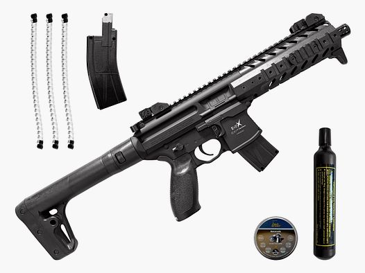 Sig Sauer MPX CO2-Luftgewehr 4,5mm Diabolo schwarz - 2 Magazine - CO2 Kapsel - 400 Kugeln - Neuwertig