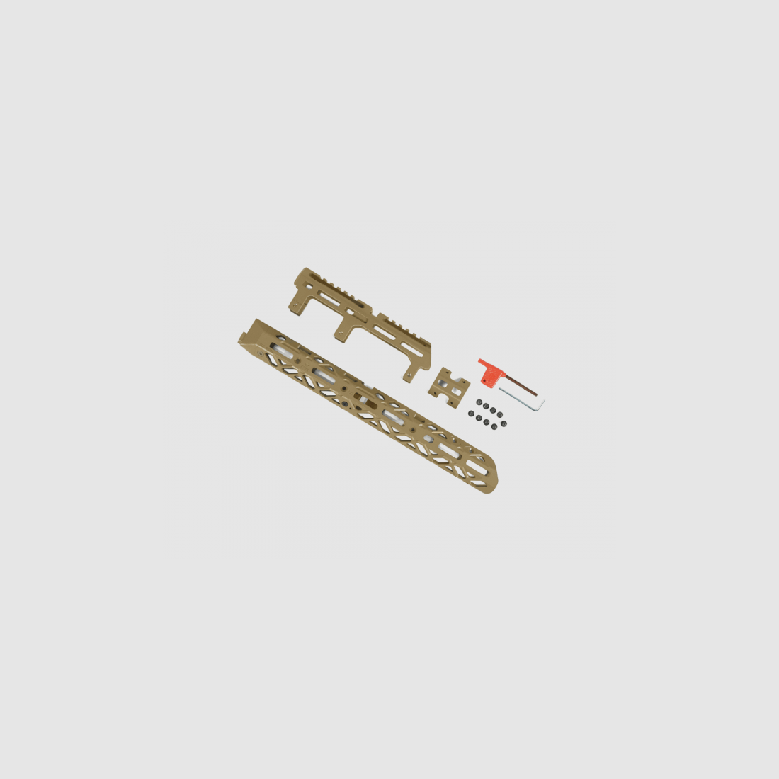 KPYK Langer AK M-LOK Handschutz mit langem Gasrohrcover CRC 1U004B Coyote Tan