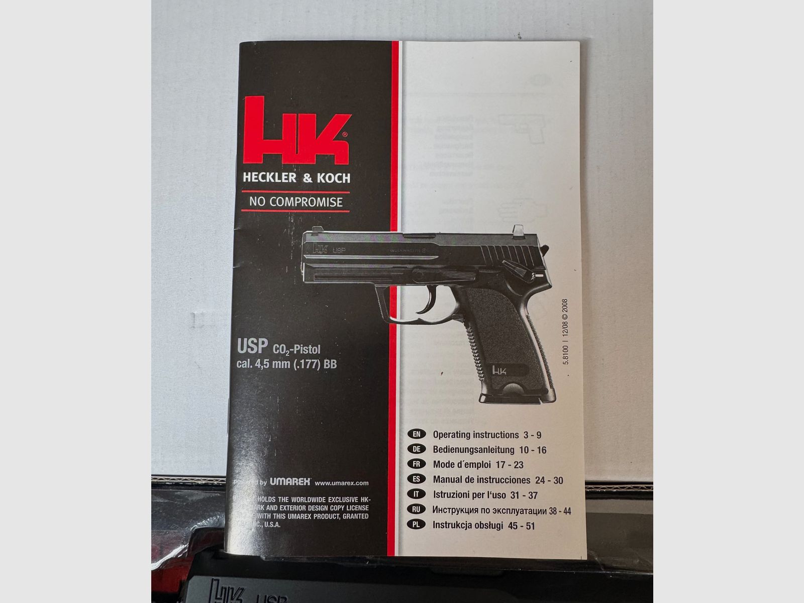 HK USP CO₂ wiatrówka pistolet zestaw inkl. obszerne akcesoria, zdjęcie 10 z 13