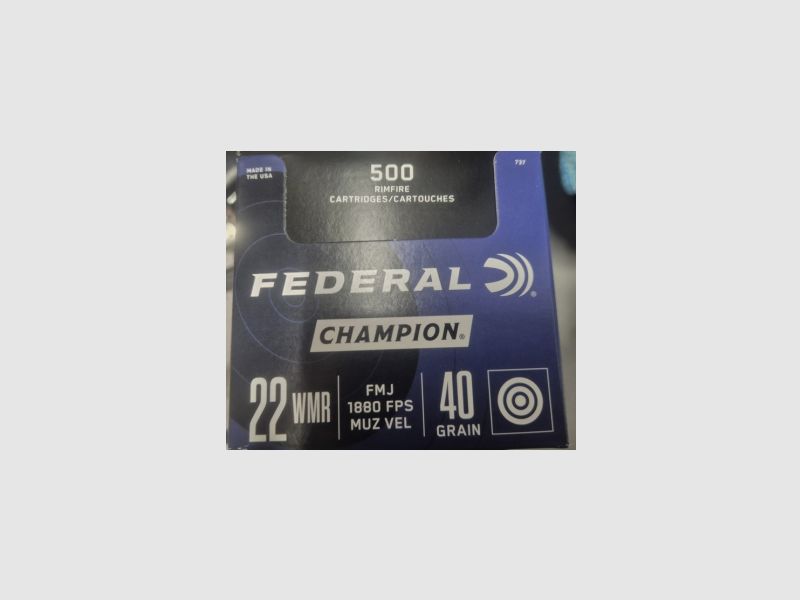FEDERAL MUNITION .22 WMR 40GR FMJ 50 St