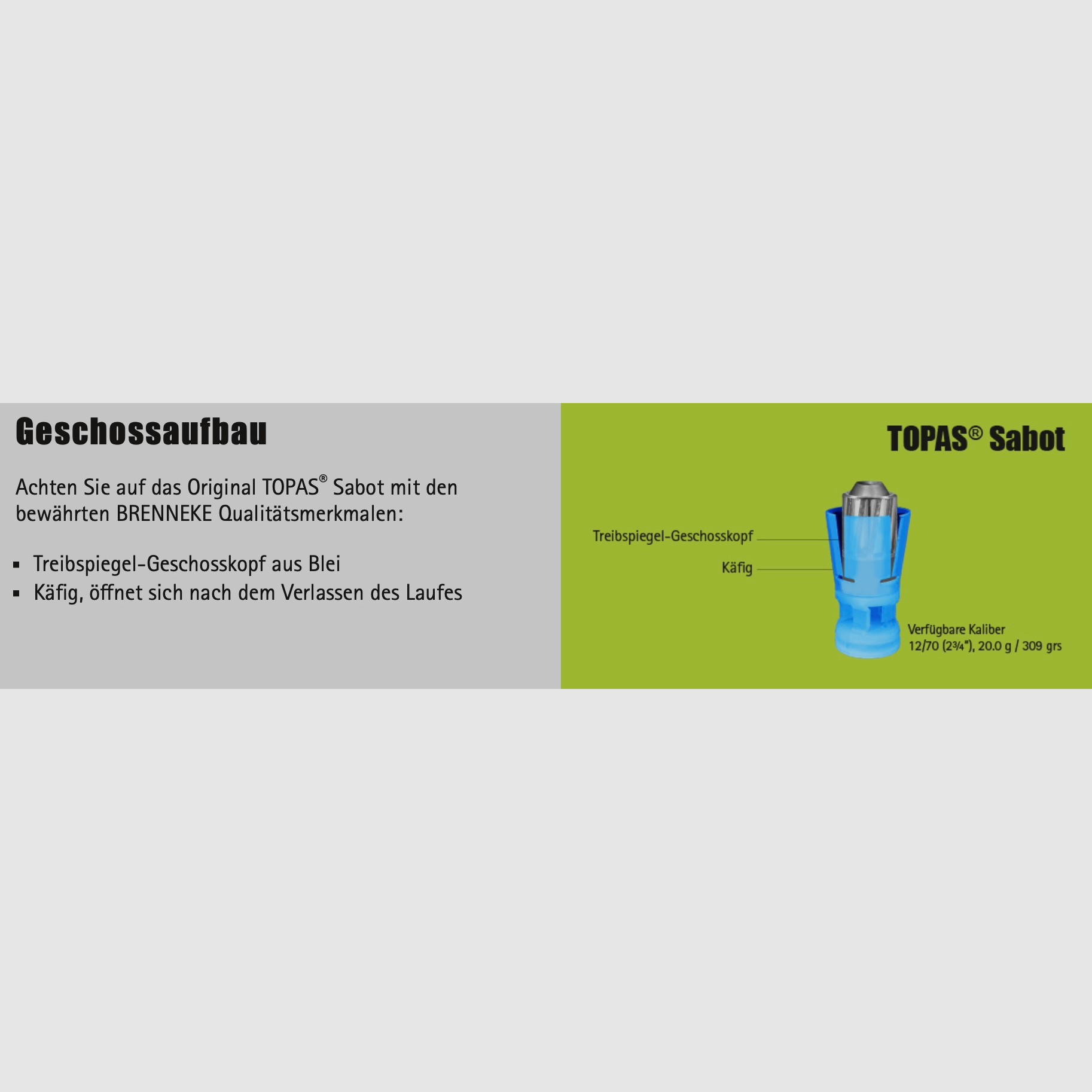 Brenneke 2005531 12/70 Topas Sabot 20g 309grs Flintenlaufgeschoss 5 Stk.