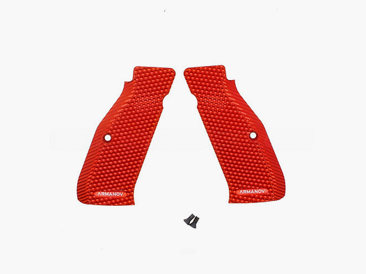 Empuñaduras de pistola Armanov PGCZG2 SpidErgo Gen2 para las series CZ Shadow 2, SP-01 y 75, color: plateado, tamaño: mediano, longitud: larga