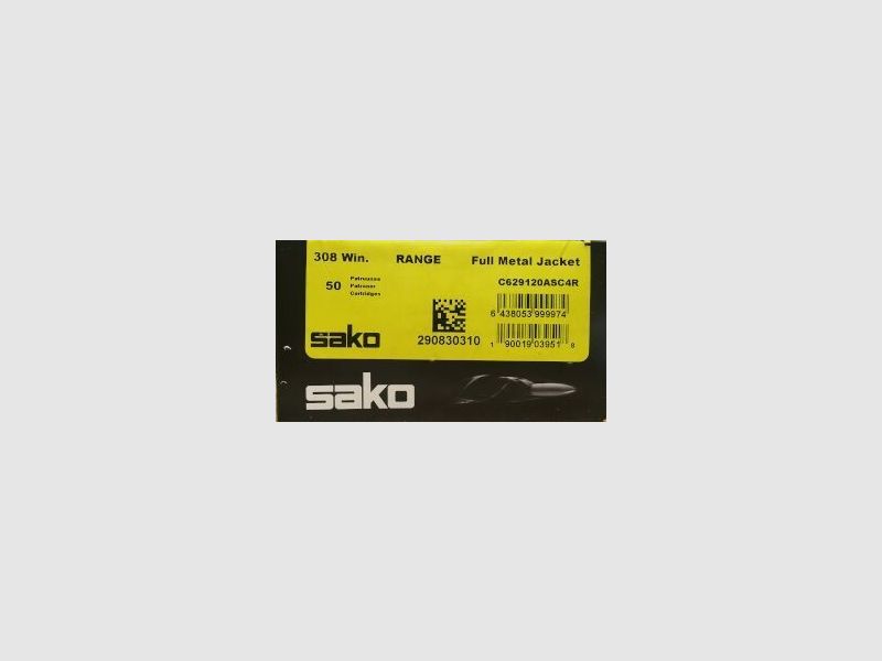 Sako Cal. 308 Win, Range 8,0 g – 50 styk FMJ