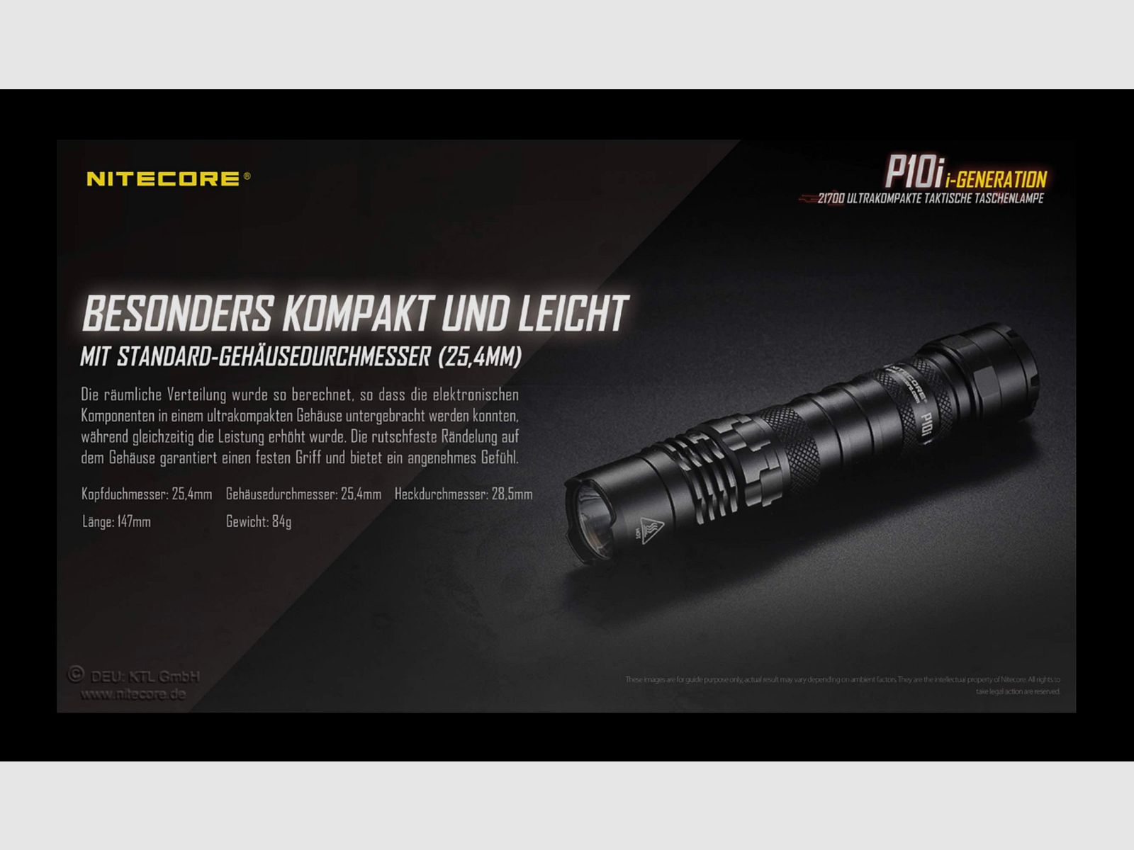 Nitecore P10i taktische LED Taschenlampe 1800 Lumen