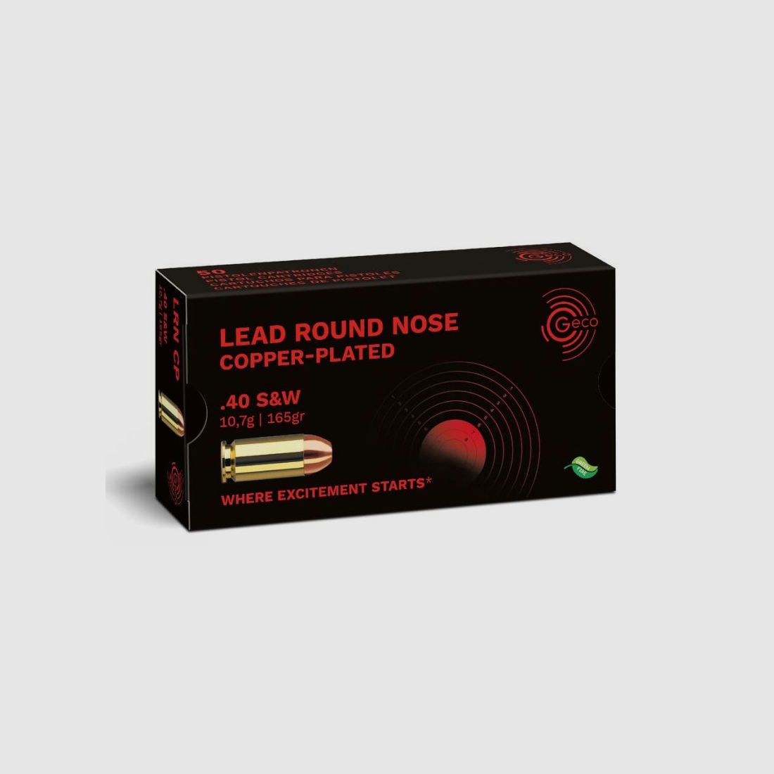 GECO .40 S&W Lood Ronde Neus, koper-geplateerd 10,7g/165gr - 50 patronen