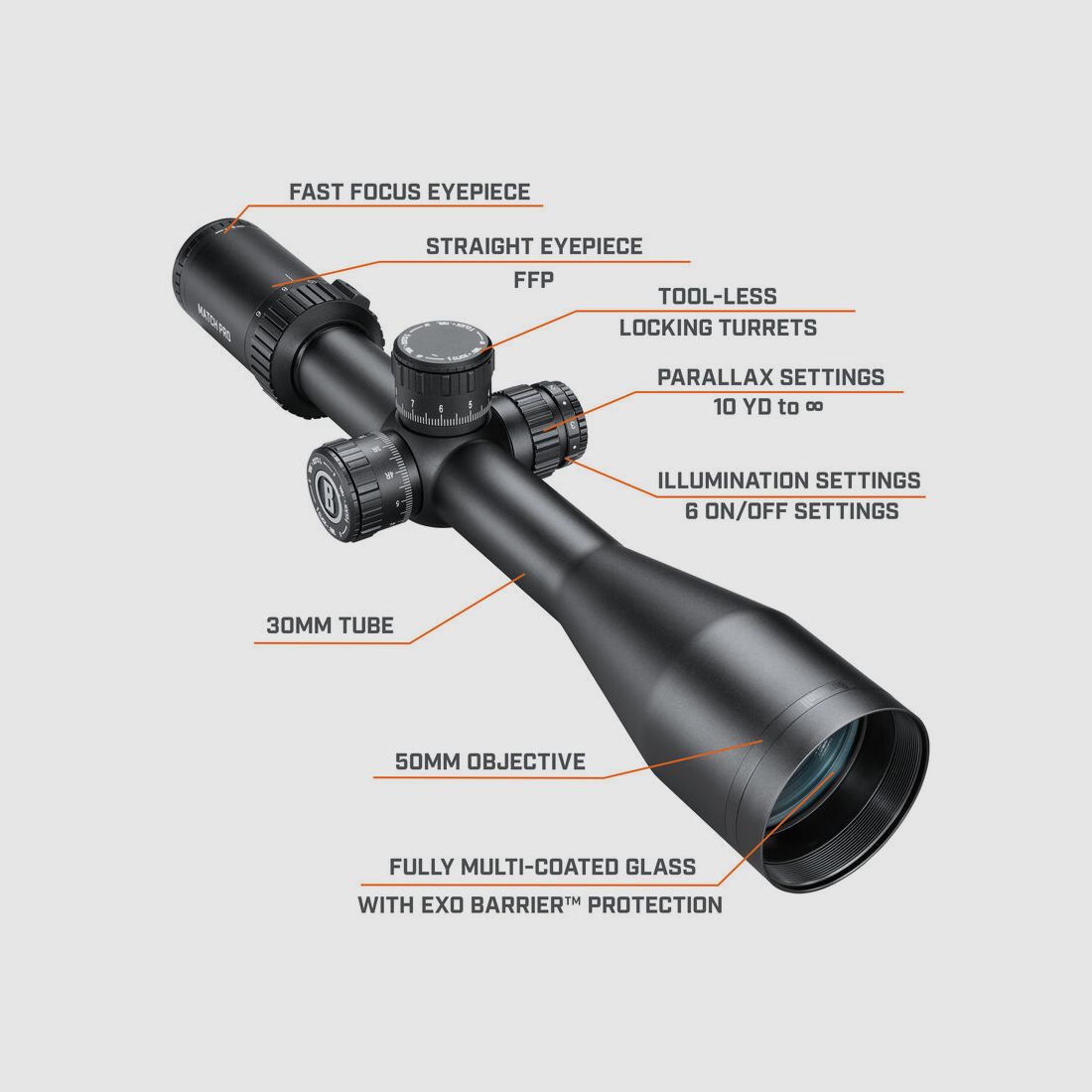 Bushnell Match Pro Richtkijker 6-24x50 Deploy MIL Geëtst Glas FFP Reticule 1e Focal Plane