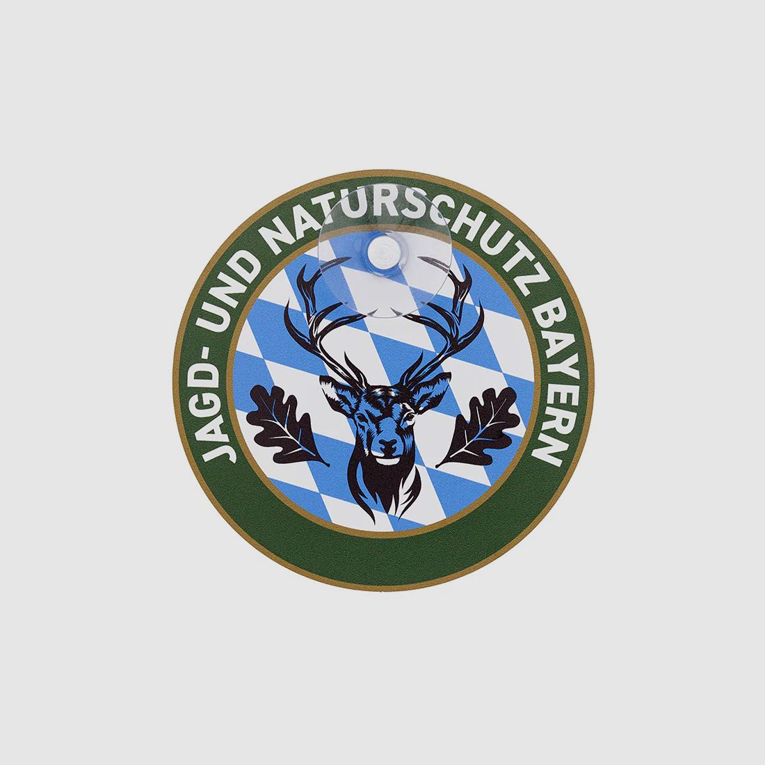 Autoschild rund mit Saugnapf "Jagd & Naturschutz" Bayern II
