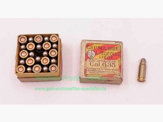 Capsulerie, Liege amunicja pistoletowa 6,35mm Browning