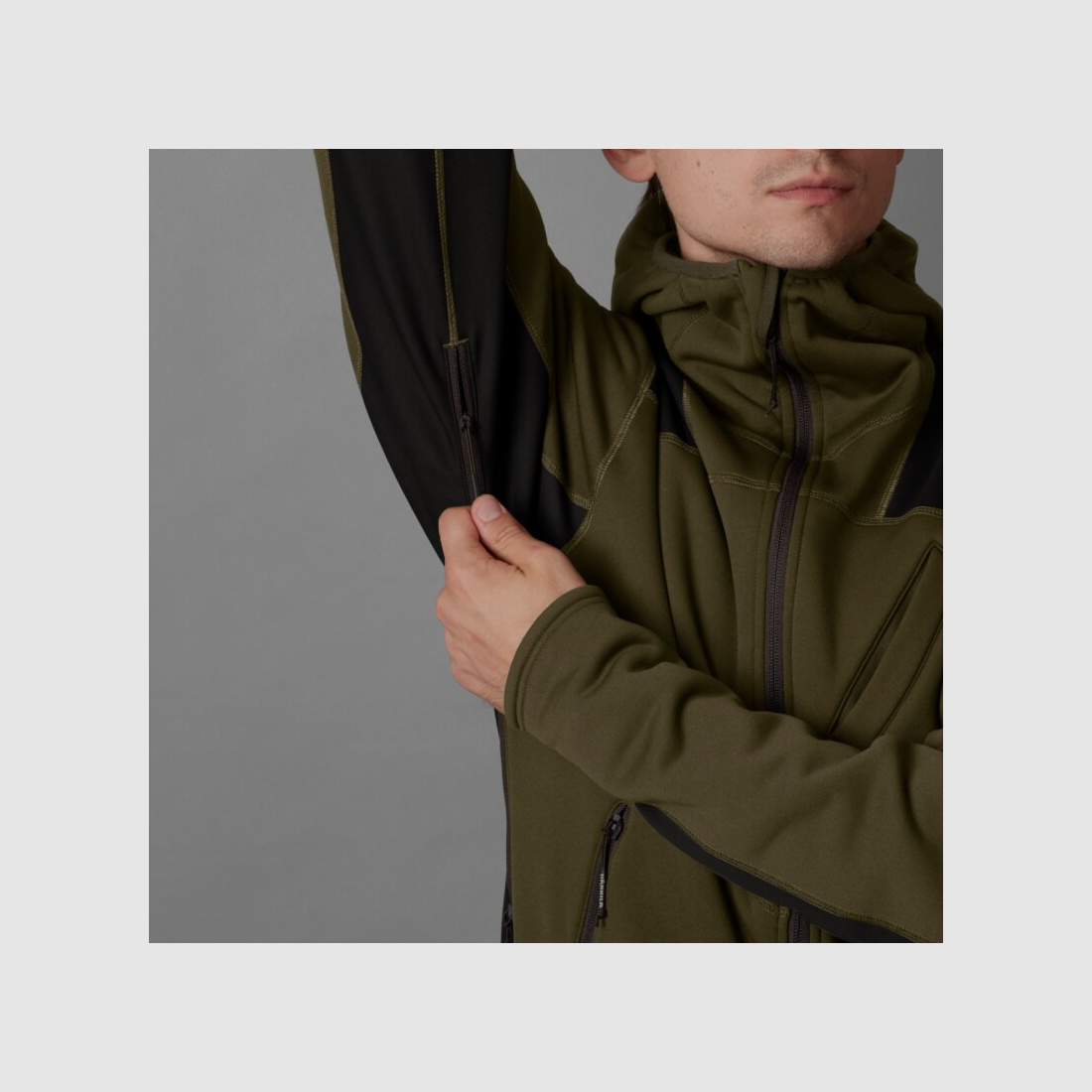 Härkila Deer Stalker Fleece Hoodie Willow green / Shadow Brown