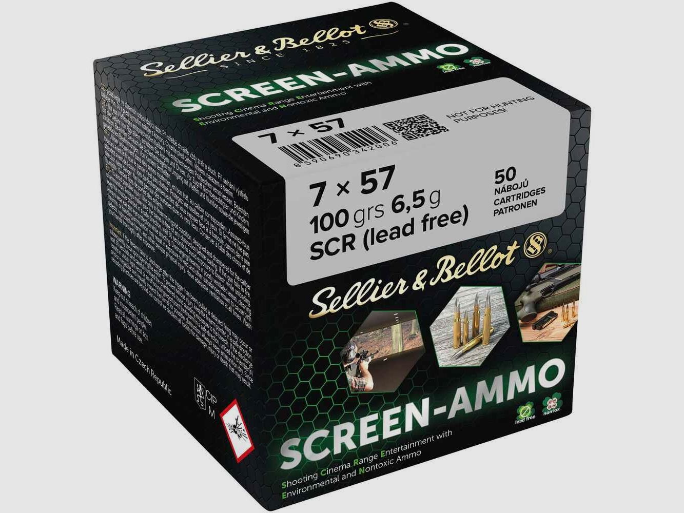 7x57 Screen-Ammo SCR Zink 6,5g/100grs. Sellier & Bellot