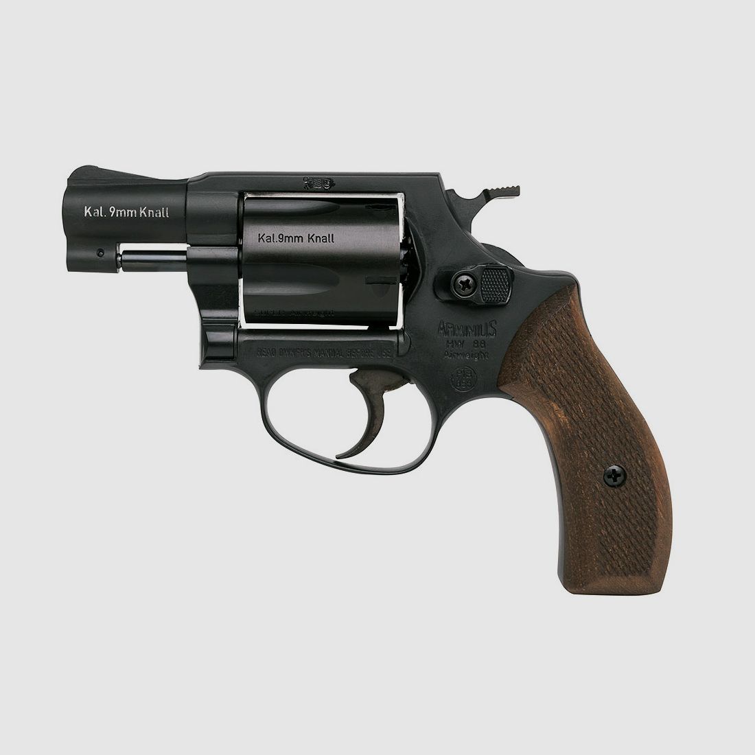 Schreckschuss Revolver Weihrauch Arminius HW 88 Super Airweight schwarz Holzgriffschalen Kaliber 9 mm R.K. (P18)