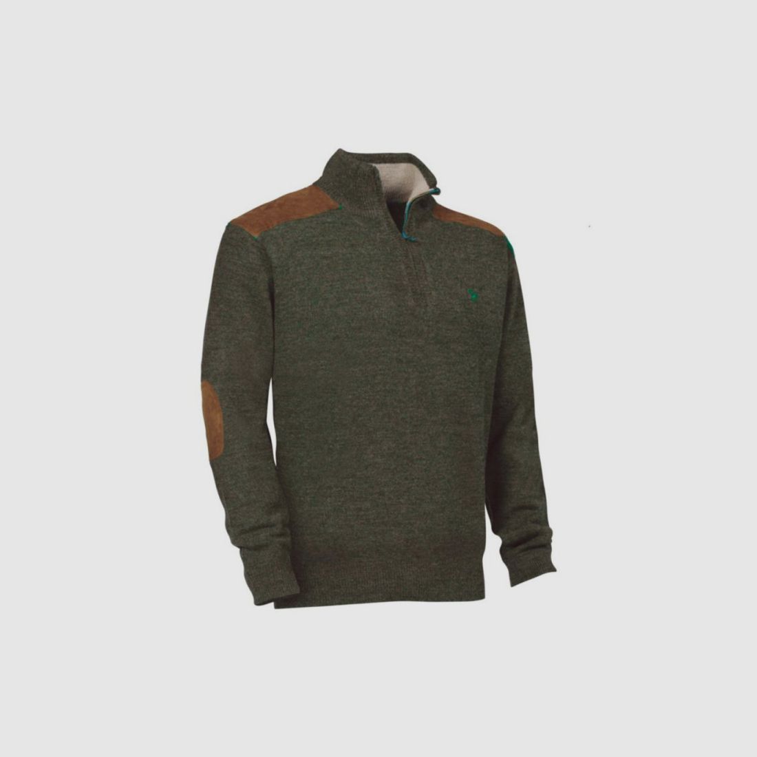 VERNEY CARRON FOX KAKI ZIPPE Pullover