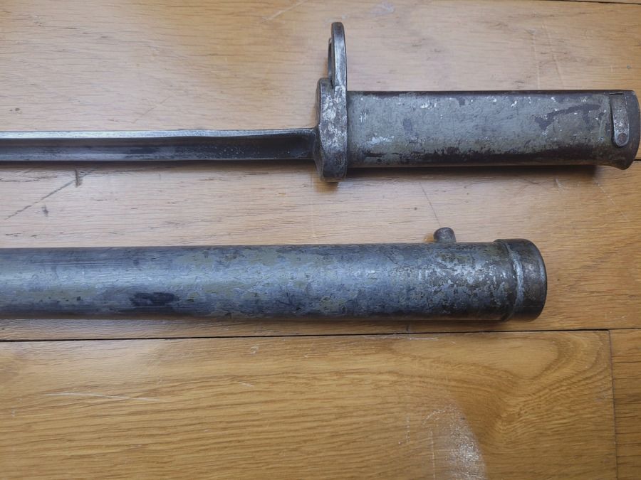Rare ERSOC bayonet Ersatz ES08 German – iron grip on Belgian socket bayonet base JPL – TBE, image 7 of 18
