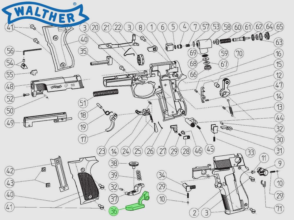Kapselspanner fĂĽr CO2 Pistole Walther CP88, Ersatzteil